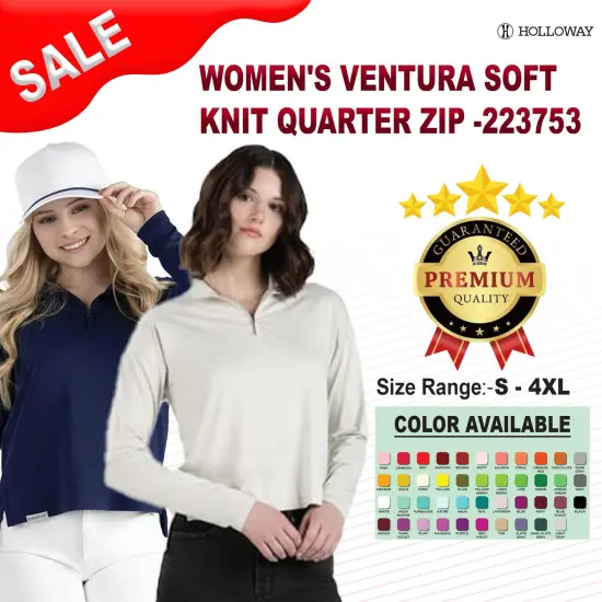Holloway&reg; Women's Ventura Soft Knit Quarter-Zip Carbon Heather {2}