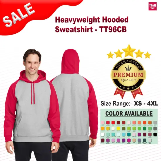 Team 365&reg; Heavyweight Hooded Sweatshirt ATH HT/ SP DK NV {2}