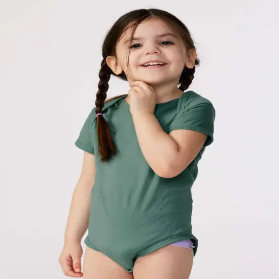 Rabbit Skins&reg; Soft & Comfy Baby Fine Jersey Bodysuit Porcelain {7}