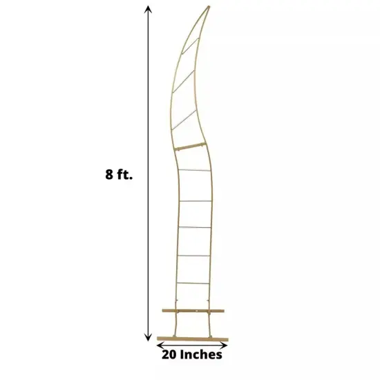 8 feet Gold Metal Floral Display Frame Curved BACKDROP STAND Wedding Arch Party {4}