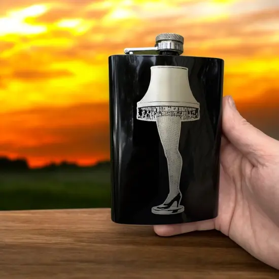 8oz BLACK Leg Lamp Flask {5}