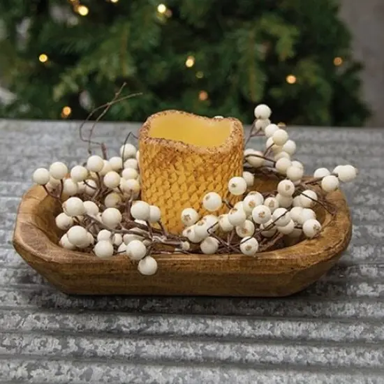 White Snowberry & Twig Candle Ring {2}