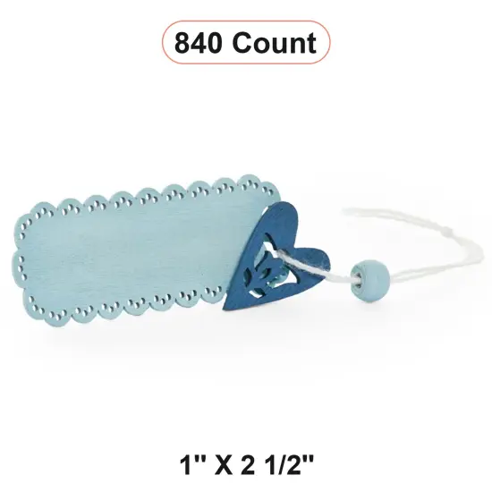 Pre-Strung Wooden Blue Tags 1'' X 2 1/2'' Craft Supplies {1}