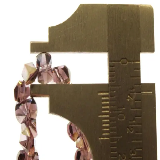 98 6mm Purple Faceted Oval Diamond Glass Beads {5}