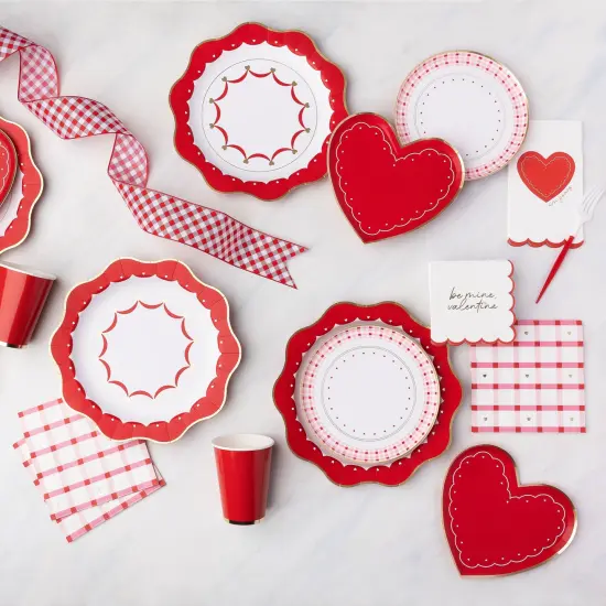 ELEGANT VALENTINE PLAID DINNER NAPKINS {6}