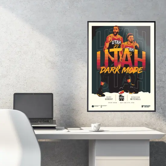 Phenom Gallery Utah Jazz Dark Mode Limited Edition 18" x 24" Serigraph {4}