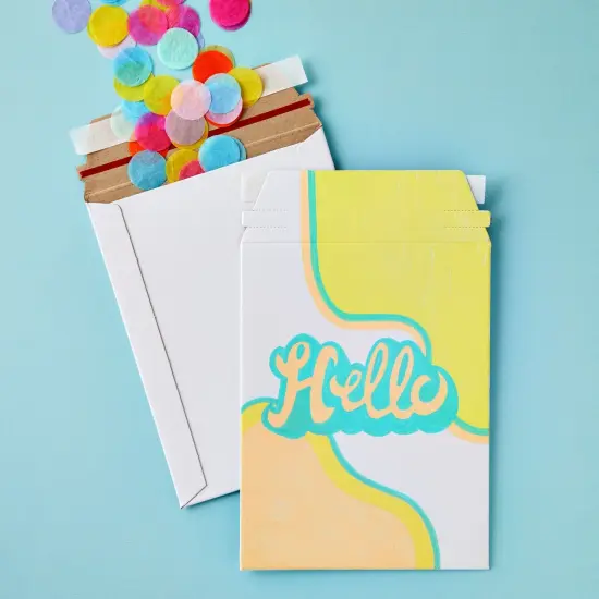 100 Pack 6x8 Rigid Mailers - 550 GSM Thick Self Adhesive Stay Flat Cardboard Envelopes for Shipping Photos, Documents, Collectible Trading Cards (White) {2}