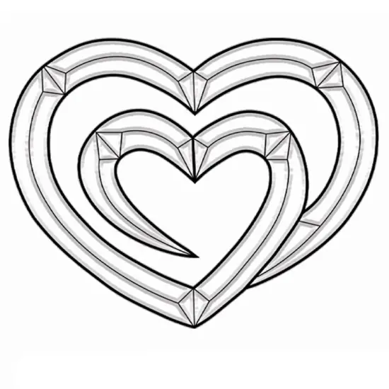 11-1/8" x 8-1/4" Exquisite Clear Glass Two Hearts Bevel Cluster EC253 {1}