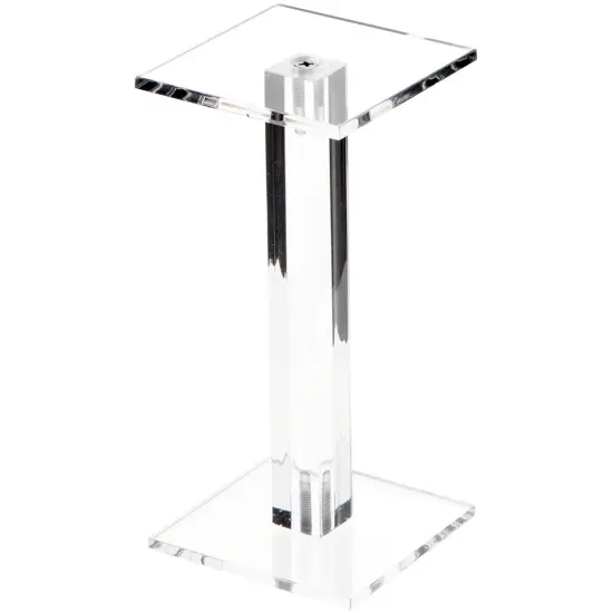 Plymor Clear Acrylic Square Barbell Pedestal Display Riser 6.375 inches (Height) x 3 inches (Width) x 3 inches (Depth) (3/16 inches thick) {1}