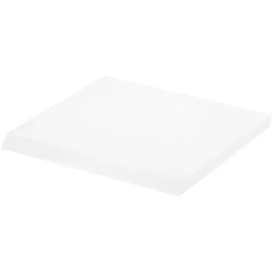 Plymor Frosted Acrylic Square Display Base (Angled-Front for Label), 5" W x 5" D x 0.375" H {1}