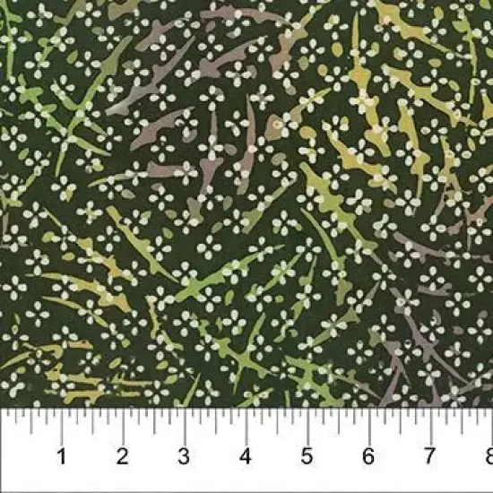Banyan 83050-79 TABLESCAPE - Dots & Branches - Dark Green 45" Fabric Per Yard {1}