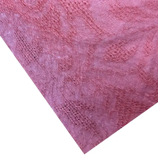 1 Yard Coral Silk Gazar Embroidered Fabric for Dresses and Gowns 56 Inches Wide {4}