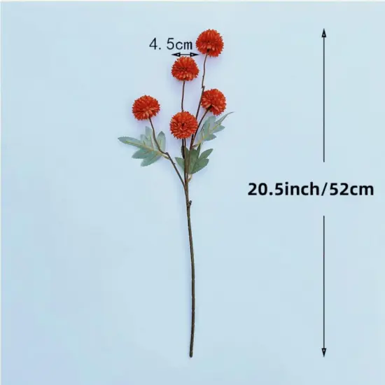 6pcs Pompon Mum Artificial Flower (Burnt Orange) {2}