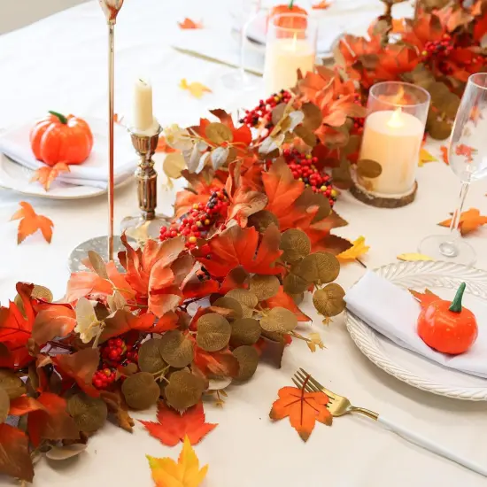 Fall Garland with Maple Leaf {2}