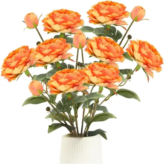 Orange Peonies Artificial Flowers {1}