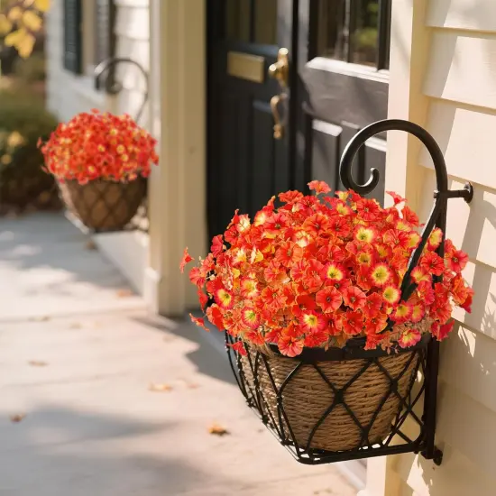 2 Bundles Artificial Flowers - Morning Glory Petunias (Orange) {4}