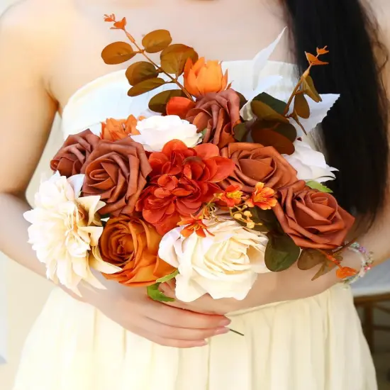 Artificial Flower Box Set - Chic Terracotta Rust {5}