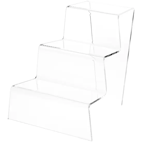 Plymor Clear Acrylic Tapered Display Stairs, 9.25" H x 9" W x 9.75" D {1}