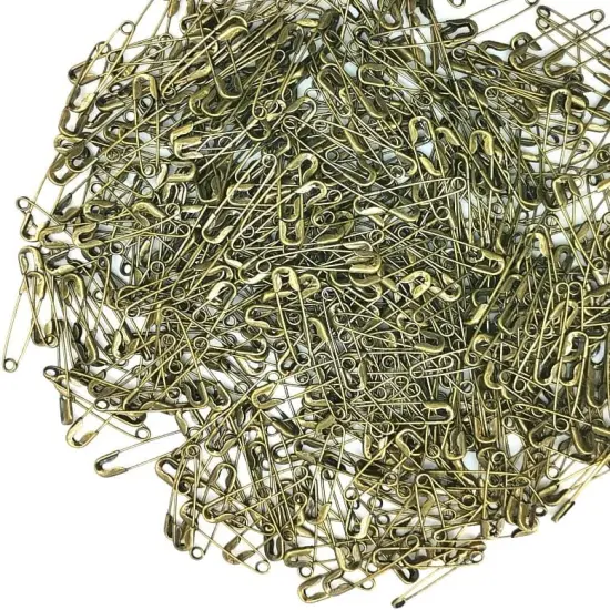 500 Pieces Safety Pins 20mm Small Sewing Pins Metal Mini Safety Pins for Home Office Art Craft Jewelry Making (XBZ/Bronze) {5}