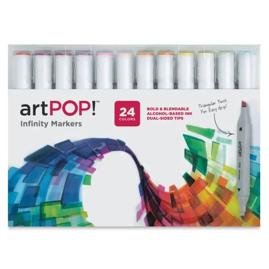 artPOP! Infinity Art Markers, 24 Colors, Dual Tip Alcohol Based Markers, Professional Art Markers for Drawing, Illustration, Sketching, Animation with Triangular Grip {3}