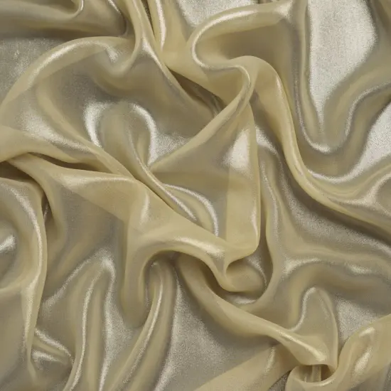1 Yard Metallic Gold Chiffon Fabric Sheer Liquid Sheen Polyester 60" Width {1}
