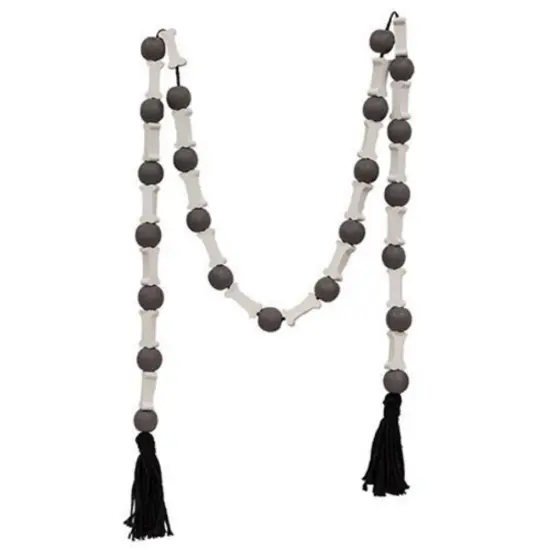 Halloween Skeleton Bones and Bead Garland with Tassels 49 Inch {1}