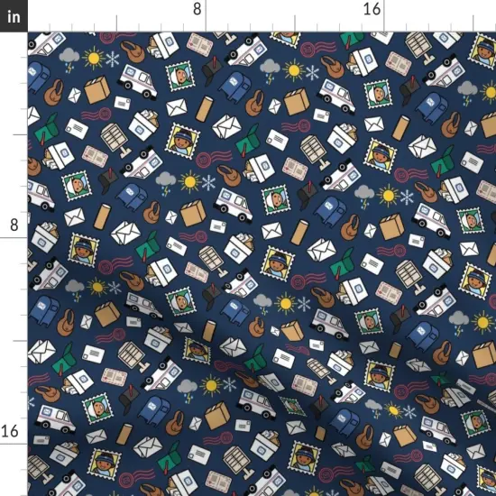 Various Fabrics by the Yard or Fat Quarter Letters Mailbox Snal Mail Carrier Custom Printed Fabric by Spoonflower {2}