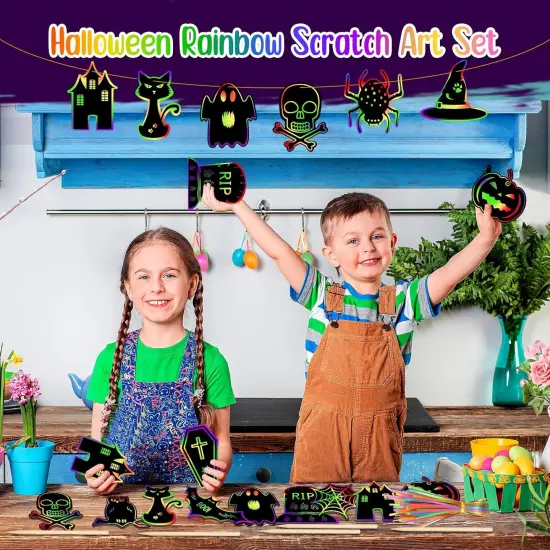 120 Pcs Halloween Craft Scratch Pumpkins {4}