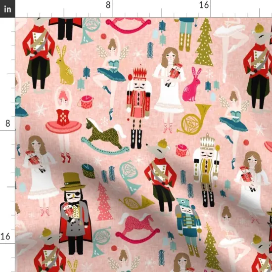 Various Fabrics by the Yard or Fat Quarter Nutcracker Ballet Xmas Holiday Christmas Ballerina Custom Printed Fabric by Spoonflower {2}