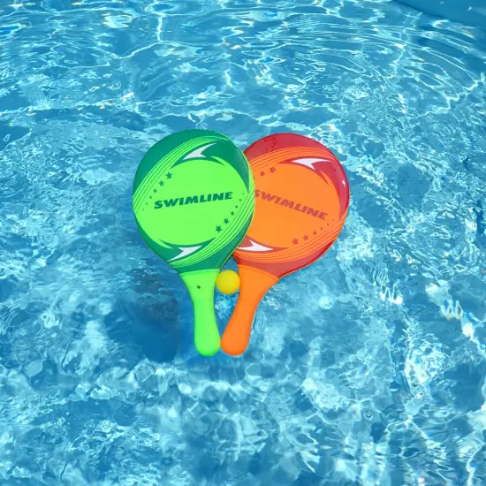 Swimline Children's Swimming Pool Paddle Set - 15" - Green and Orange {3}