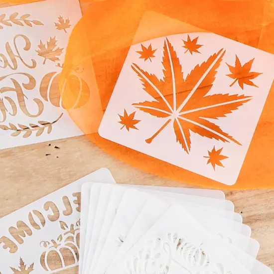 24pcs Fall Reusable Stencils - 3x3 Inch {4}