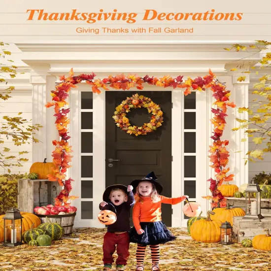 11FT Fall Garland with Lights {3}