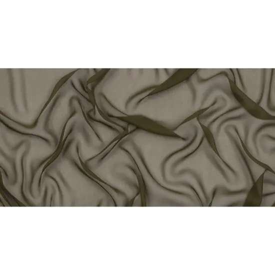 1 Yard Exquisite Olive Green Premium Silk Chiffon Fabric Ideal for Flowing Designs 54 Inch Width {3}