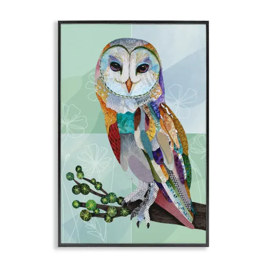 Stupell Industries Barn Owl with Boho Pattern Framed Giclee, design by Lisa Morales {1}