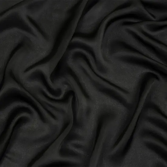 1 Yard Black Satin Faced Silk Chiffon Premium Fashion Textile 54 Inch Width {1}