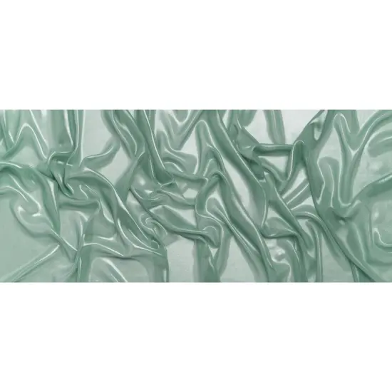 1 Yard Silver on Aqua Liquid Sheen Metallic Polyester Chiffon Sheer Fabric 60" Width {3}