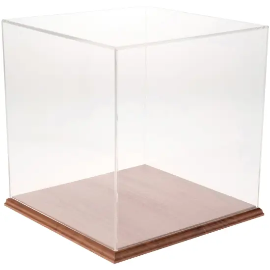 Plymor Clear Acrylic Display Case, 13" x 13" x 13" Hardwood Base {1}