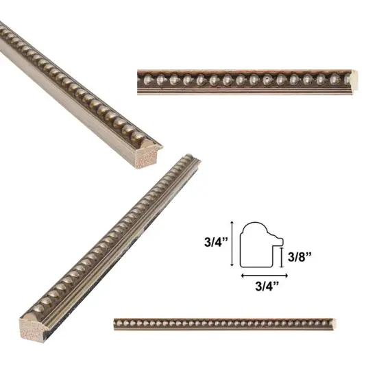 Slim Silver Leaf Beaded Picture Frame 12x18 frame {2}