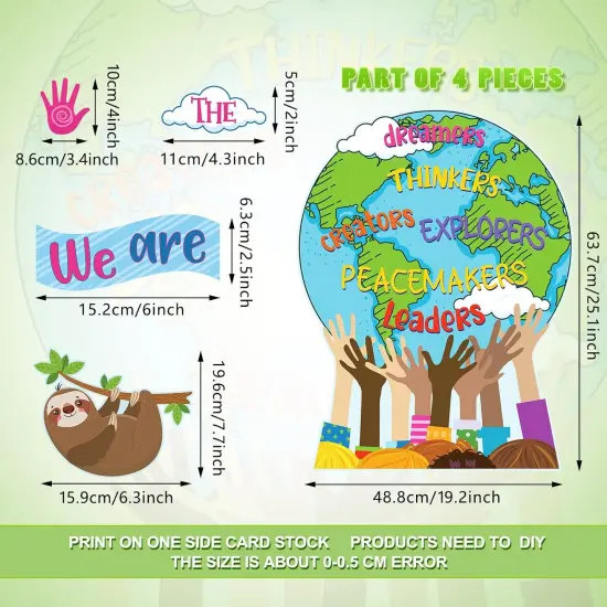 67 Pcs - We Can Change The World Classroom Bulletin Board Set Decorations {2}