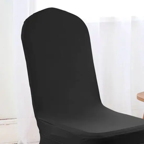 Black Spandex Skirt Banquet Chair Cover for Elegant Weddings and Formal Events {6}