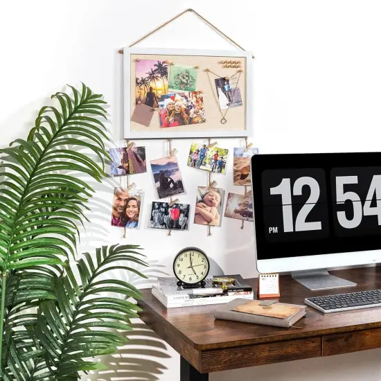 2Pack Cork Bulletin Boards, 16 "x11 White Linen Cork Boards for Walls with White Frame {4}