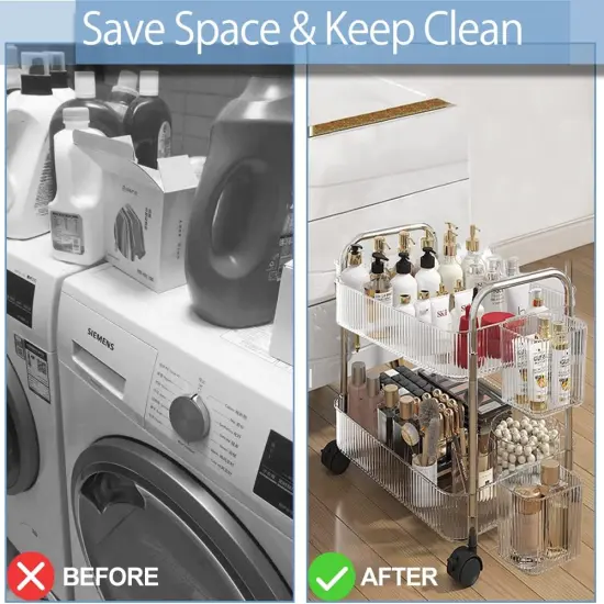 2-Tier Rolling Cart Storage {5}