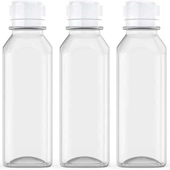 3 Pcs 8 Oz Plastic Juice Bottles {1}