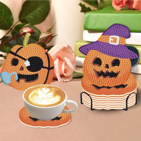 8 Pcs Diamond Painting Coasters kit with Holder {3}