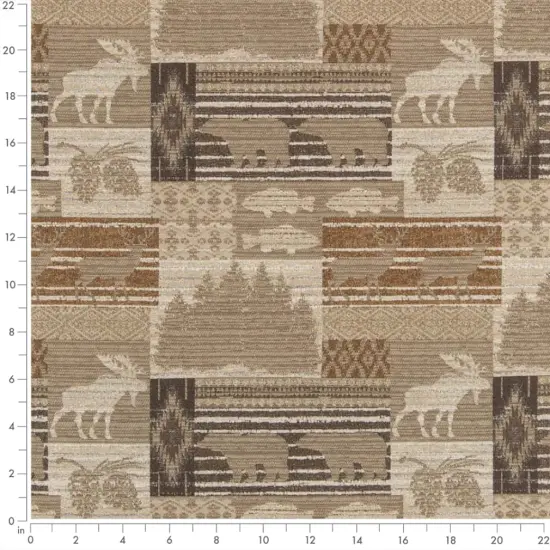 Moose Neutral - Beige & Taupe,Brown Novelty Upholstery Fabric 54 Inches" {3}
