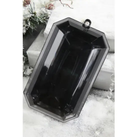 8" Acrylic Rectangle Jewel Ornament: Black {3}