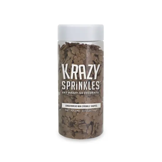 Krazy Sprinkles - Gingerbread Man (1/2 Cup, 1x Jar) for Cakes, Ice Cream & Cookies {3}