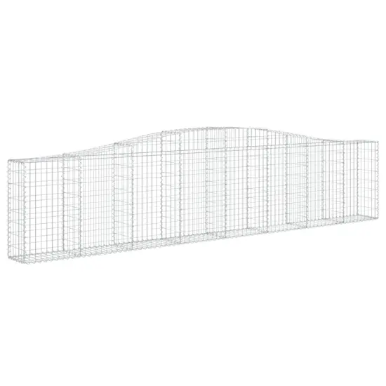 vidaXL Arched Gabion Baskets 2 pcs 157.5"x11.8"x31.5"/39.4" Galvanized Iron {3}