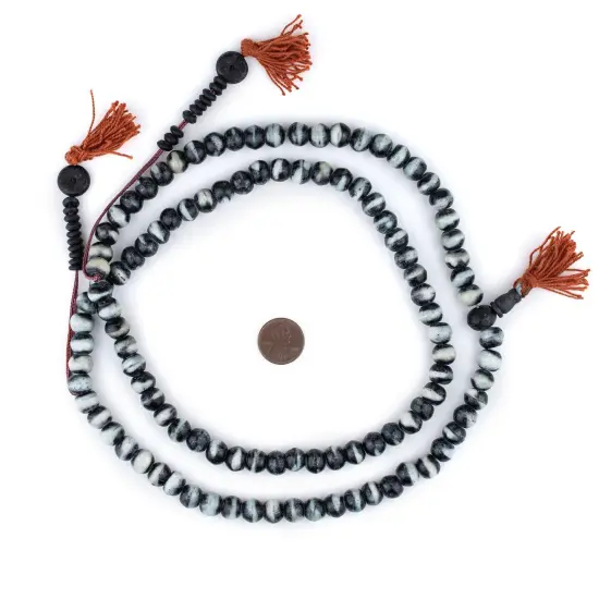 The Bead Chest Black Rustic Bone Mala Beads (10mm) {2}
