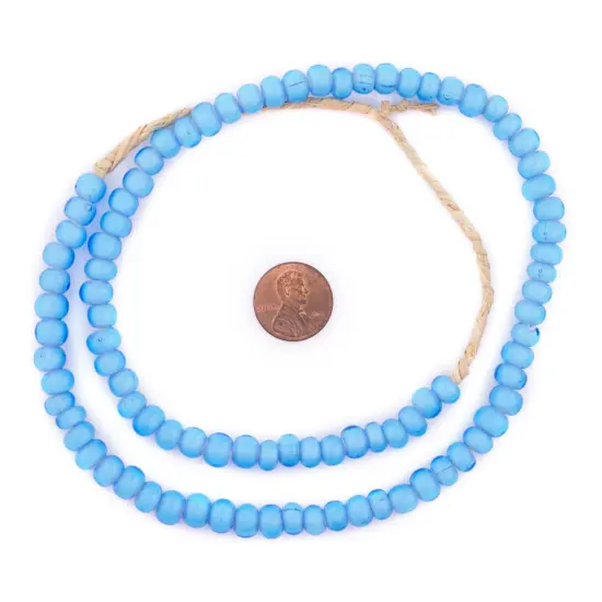 The Bead Chest White Heart Beads - Full Strand of Glass African Trade Beads (8mm, Turquoise) {2}